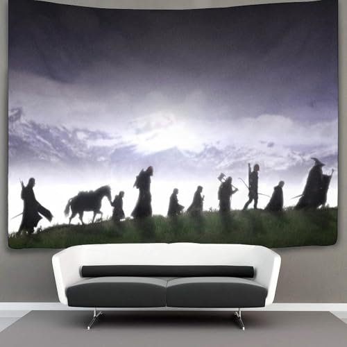 SUFFERBOW 3D Druck Der Herr der Ringe Wandteppiche Poster Ornament Wandbehang Wandteppich Wanddeko Wandbehang Für Schlafzimmer Wohnzimmer Wohnkultur Tapisserie 70cmx100cm