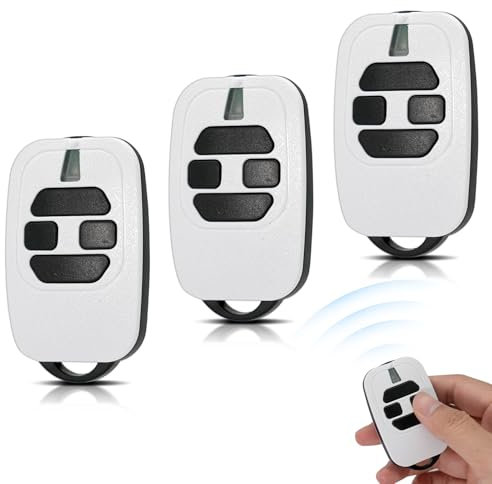 433,92 MHz Telecommande Portail, télécommande Compatible avec GTI2/4, GT2/4, Mio TR2/4, Mio TR2N/4N,Bip Portail de Garage,Blanc,Lot de 3
