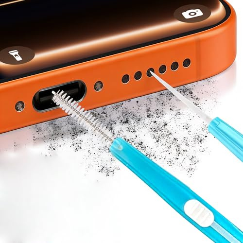 5pcs Cell Phone Cleaning Kit Dual Side Multifunction Tools Anti-Clogging Nylon Brushes & Hook Cleaner for iPhone Charging Port, Phone Speaker Mini Cleaning Brushes Dust Remover