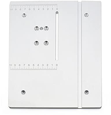 Mini sierra de mesa pequeña para carpintería, sierra de banco eléctrica, placa de aleación de aluminio a escala precisa para mini sierra de mesa, hecha a mano, banco de carpintería, torno, plateado