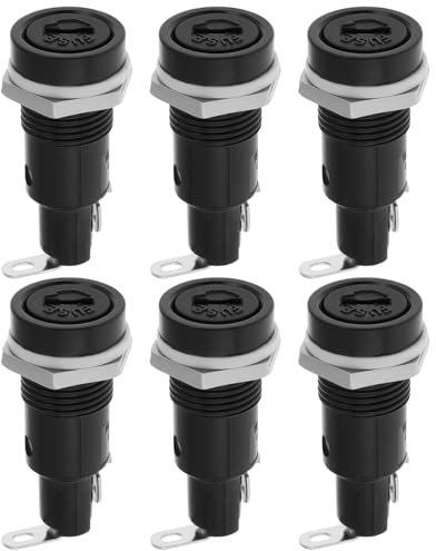 Pack de 6 Supports de Fixation pour Tableau de Fusibles 10 A 250 V pour Fusibles en Verre 5,2 X 20 Mm