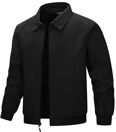 33,000ft Herren Bomberjacke Leicht Übergangsjacke Sommerjacke Wasserdicht | Atmungsaktive Blouson Jacke Outdoorjacke, Dünne Frühling Harrington Jacke Windjacke für Reisen, Arbeit, Golf, Lässig