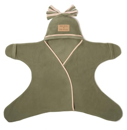 Clair de Lune Star Fleece Baby Wrap Blanket 0-6 Months (Sage Green)