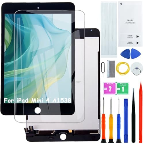 H&LYCYJ Display Schermo per iPad Mini 4 7.9 A1538 A1550 nero | Portare kit di strumenti，IPS LCD，Display HD，sostituire lo schermo