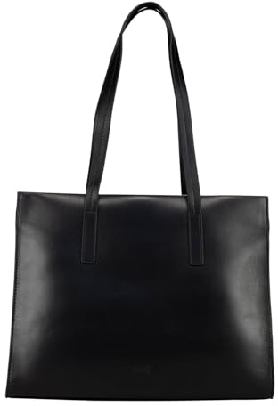 Jost Leder Businesstasche Umhängetasche mit Laptopfach Arva Business Shopper Black schwarz