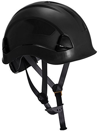 Height Endurance Scaffolding Climbing Steeplejack Work Safety Helmet Hard Hat With Chin Strap (Black)
