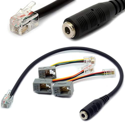 HTGuoji 4P4C RJ9 / RJ10 bis 3.5mm Headset Adapterkabel Stereo Konverter Telefonkabel für iPhone Cisco IP Telefone 7931G 7940 7941 7942 Plantronics MX10 Vista Modular 30CM