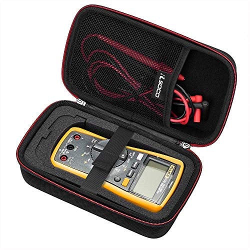 RLSOCO Custodia per Fluke multimetro 179/177/175/117/116/115/114/113/233/88/87V/ Fluke F17B Custodia Rigida per PeakTech multimetro 3440/3441/3442/3355/3360/3690/2695 (Cerniera rossa)