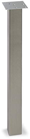 Pied de Support 70 x 70 mm Longueur 720 mm Finition en Acier Inox Pied de Table Socle de Table Pied de Meuble Pieds de