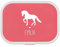 4you Design Personalisierte pinke Brotdose -PFERD Silhouette- mit Namen – inkl. Box-Einsatz & Gabel, Bento-Box für Schule & Kindergarten, Geschenk, Kinder (Pink)