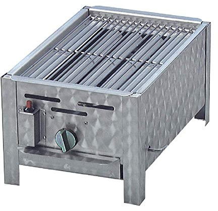 BSR-Grillen Gasgrill 1-flammig mit 4,5 KW Leistung regelbar als Tischgerät wahlweise mit Grillrost oder Pfanne mit Gasschlauch und Regler ideal für Privat Verein Gewerbe in top Qualität