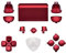 eXtremeRate Ersatz Knöpfe kompatibel mit ps4 Controller, Ersatzteile D-Pad/R1 L1 R2 L2 Trigger Tasten/Aktionstasten/Share/Option/Touchpad Buttons Set für ps4 Pro Slim CUH-ZCT2 Controller-Rot