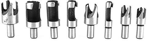 Wood Plug Cutter, 8 Pcs Woodworking Hole Cutter, Carbon Steel Woodworking Hole Wood Plug Cutter Cutting Tool Drill Bit Set