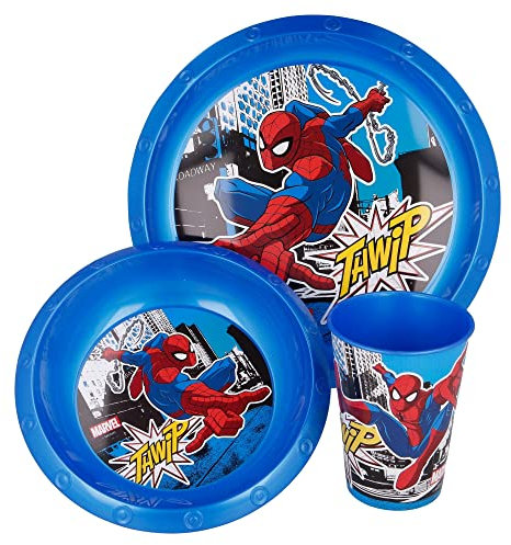 Easy Set 3 PIÈCES (Assiette, Bol ET Verre Easy 260 ML) Spiderman Streets