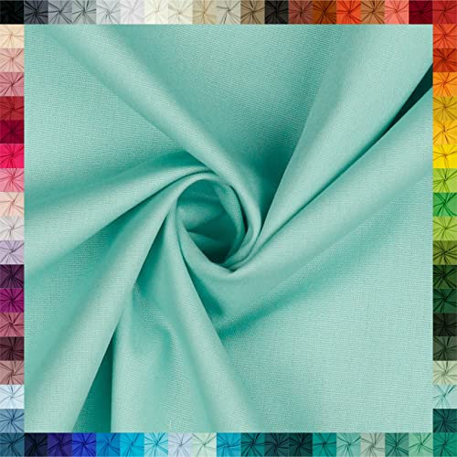 VmG-Store Baumwollstoff Uni 100% Baumwolle Oeko-Tex Meterware ab 50cm über 70 Farben zur Auswahl (051 Hellminze, 200 x 148cm)