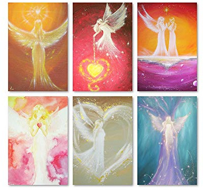 Henriettes-ART Spirituelle Engelbilder - Karten Set - Engelkarten - Engel Bilder klein - Schutzengel Deko