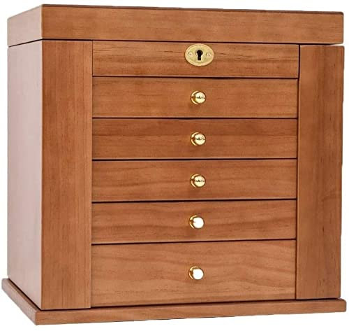 YXSH Scatola Portagioie Regalo per Donna Scatola Portagioie Scatola Portagioie in Legno Sei Strati di Grande capacità Desktop Collana Anello Orecchini Scatola Portaoggetti Regali di Capodanno