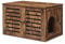 Feandrea Maison de Toilettes pour Chats, Cache-litière, Table d'Appoint, Niche pou Chats, avec Portes Persiennes, Entrée Arrondie, 80 x 53 x 49 cm, Marron Rustique PCL003X01