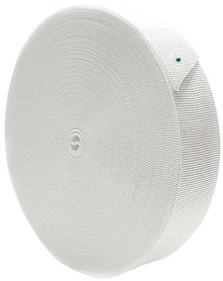 25 Métre Ruban de Sangle en Nylon, Sangle de Sac, Ruban de Sac à Dos, 16 Couleurs/5 mesures, Travaux Manuels, Craft, Bagage, Ceinture, Sangle de Sac à Dos de Voyage, (Blanc 101)