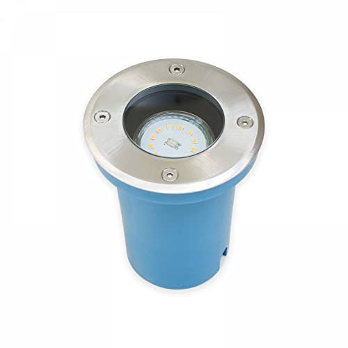 LED Bodeneinbaustrahler 9 Watt neutralweiß IP65 Edelstahl rund trittfest - GU10 230V für Garten Terrasse im Außenbereich - Gartenstrahler Bodenstrahler Wegbeleuchtung Bodenleuchte