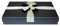 Emartbuy Rigid Gift Box, 30.5 x 23 x 5 cm, Black Box with Lid and Gold Satin Ribbon and 50g Shredded Paper in Black