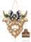 Weysat Highland Cow Decor Cow Head Wreath Sign Gifts Wooden Welcome Door Hanger for Front Door Porch Farmhouse Decor Indoor Outdoor(Wood Color)