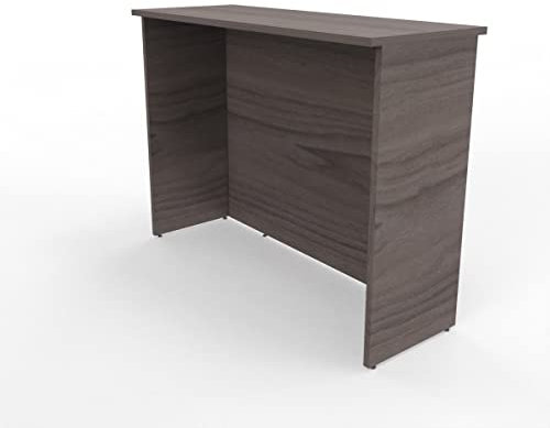 Bancone negozio fiere bar reception lineare piano e fianchi in legno cm altezza 110 cm da negozio in melaminico, cassa e sale di attesa manifattura italiana alta qualità (Noce Corteccia, L. 145)