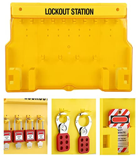 Lockout Tagout Station Board, Visualization Management Lock Out Tag Out Station with Cover for Padlocks, for Lockout Safety Supply, Approx. 565x400x65mm
