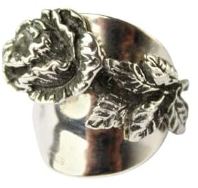 Rosen Ring 835 Silber Besteckschmuck Ring, ca. 59 (18,8) Ring aus Silberbesteck