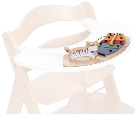 hauck Play Music, Zebra - Xilofono e Attività Musicale in Legno Compatibile con Vassoio da Gioco Play Tray per Seggiolone Pappa Alpha+, Beta+ e Arketa - Gioco Sensoriale dai 12 Mesi