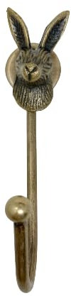 Knobs By Blossom Vintage Antik Messing Eisen Wandhaken Raffhalter Bronze handgefertigt Metall Tier Haken (10. Hase)