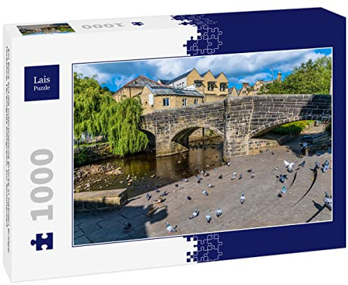 Lais Puzzle A view of the original bridge at Hebden Bridge, Yorkshire, United Kingdom, in summertime 1000 pieces