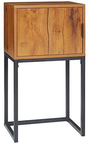 HOMCOM Konsolentisch mit Stauraum, Sofatisch Flurtisch im Industriedesign, Beistelltisch für Eingang, Wohnzimmer, Flur, Stahl, Natur, 40 x 30 x 76 cm