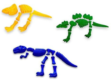 BUSDUGA 4205 3er Set Sandformen für Dinosaurier, Gips oder Modellierzement Formen Tyrannosaurus Rex, Stegosaurus, Triceratops Dinoform