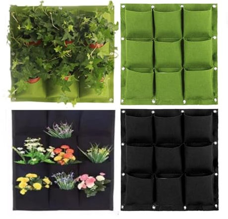 Bolsas de Plantación 2/3/4/6/9 bolsillos de rejilla maceta for colgar en la pared maceta for cultivo de plantas verdes bolsa de jardín Vertical suministros de jardín bolsas herramienta de jardín Bolsa