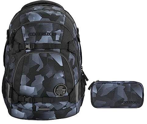 coocazoo MATE Schulrucksack-Set 2tlg inkl. Schlamperbox (Grey Rocks)