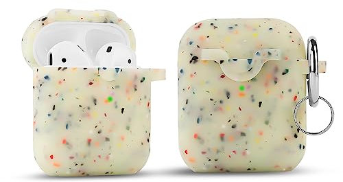 LEWOTE Custodia in Silicone Compatibile con Apple Airpods 1 & 2 Divertente Carino Anti-Lost Cover[Supporto Ricarica Wireless] (Verde Brillante)