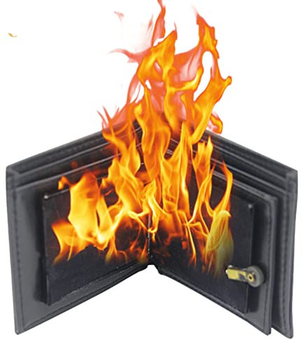 Voihamy Magic Fire Wallet - Magic Fire Portemonnaie - Magic Flame Geldbörse Für Erwachsene - Handgefertigte Magic Tricks Feuergeldbörse - Neuheit Magic Toys Wallet Performance Prop