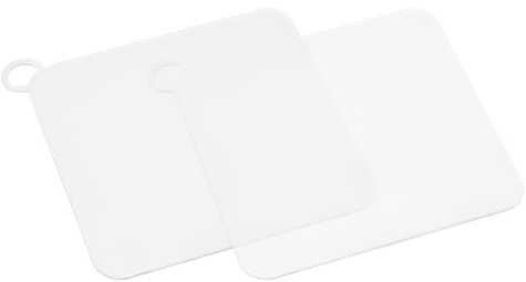 sourcing map Silicone Tub Stopper Floor Drain Cover, 8 x 8inch Anti-Odor Bathtub Drain Mat Plugs Sewer Stopper for Kitchen Bathroom Balcony, Square White 2Pcs