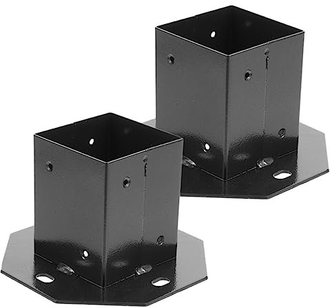 jojofuny 2St Flanschankersockel Briefkastenpfosten aus Holz Stütze für Zaunpfosten Zaunpfostenanker Briefkastenabdeckung Deckgrundplatte draussen Halterung Pulver der Zaun Schutz Metall