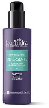 EUPHIDRA MAXI IDRATAZIONE DETERGENTE VISO VITAMINA E 5%, GLICERINA VEGETALE IDEALE PER UNA DETERSIONE PROFONDA CHE NON RINUNCIA ALLA DELICATEZZA. INDICATO ANCHE PER PELLE SECCA.