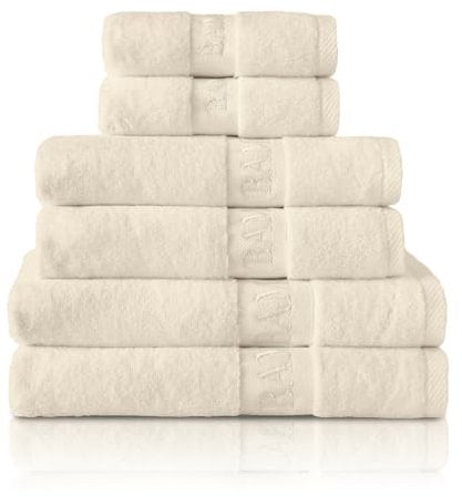 GC GAVENO CAVAILIA Bamboo Bath Sheet Extra Large (80x140cm) - 500 GSM Super Water Absorbent Towels Large Bamboo Towels 2 Pack (60% Bamboo, 40% Cotton) - Extra Soft Towel Bath Sheets - Cream