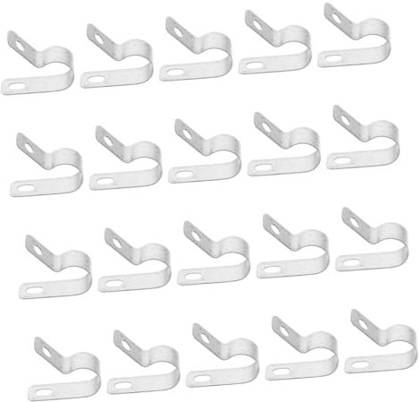 CIYODO 50pcs Thickened R-Shaped Cable Wire Clips Aluminum Fireproof Wire Clamps for Cable Management Cord Fastening in Home and Automotive Use