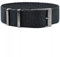 WB Original Premium Perlon-Uhrenarmband | Dunkelgrau - 22 mm - Schließe: Silber Gebürstet | Nylon, Perlon | Ersatz-Armband