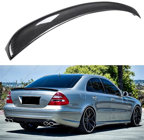 Sport Heckspoiler Lippe für Mercedes E-Klasse Typ W211 Limousine Bj. 03/2002-12/2008, Carbon schwarz
