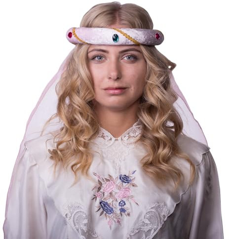 Zebra & Friends Tiara Rosalin Mittelalter - Für Kinder und Erwachsene - Haarband - Karnevalszubehör - Samt - Kopfbedeckung - Diadem - Haarreifen - Stirnband - Mottoparty - Rosa