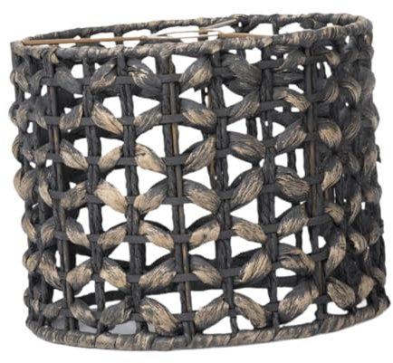Gralara Woven Lampshade for Ceiling Fan, Bulb Cover, Lighting Shade for Living Room, Black