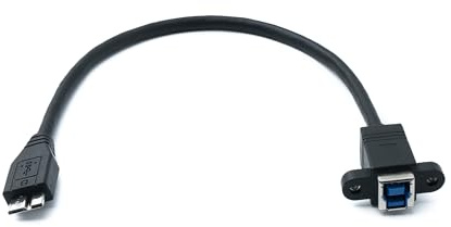 SYSTEM-S USB 3.0 Kabel 30 cm Micro B Stecker zu Typ B Stecker Panel Mount Adapter