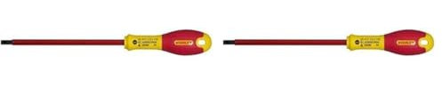 Stanley 1-65-410 - Tournevis Électricien Gamme FatMax Isolé 1000 V 2.5X50Mm - Fabriqués En France - Lame En Acier - Revêtement Polyamide Anticorrosion - Poignée Soft Grip - Liaison Quasi Incassable