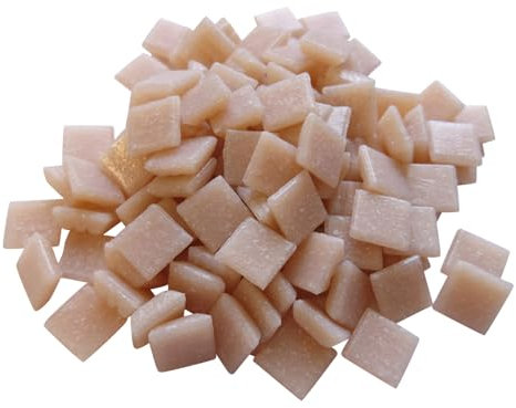 Zimasi 900g Glasmosaiksteine – 1x1 cm, ca. 1350 Stück – Premiumqualität für DIY-Projekte, Basteln, Mosaikdekorationen – Verlegefläche ca. 36 x 36 cm – Innen- und Außenbereich (Rosé)